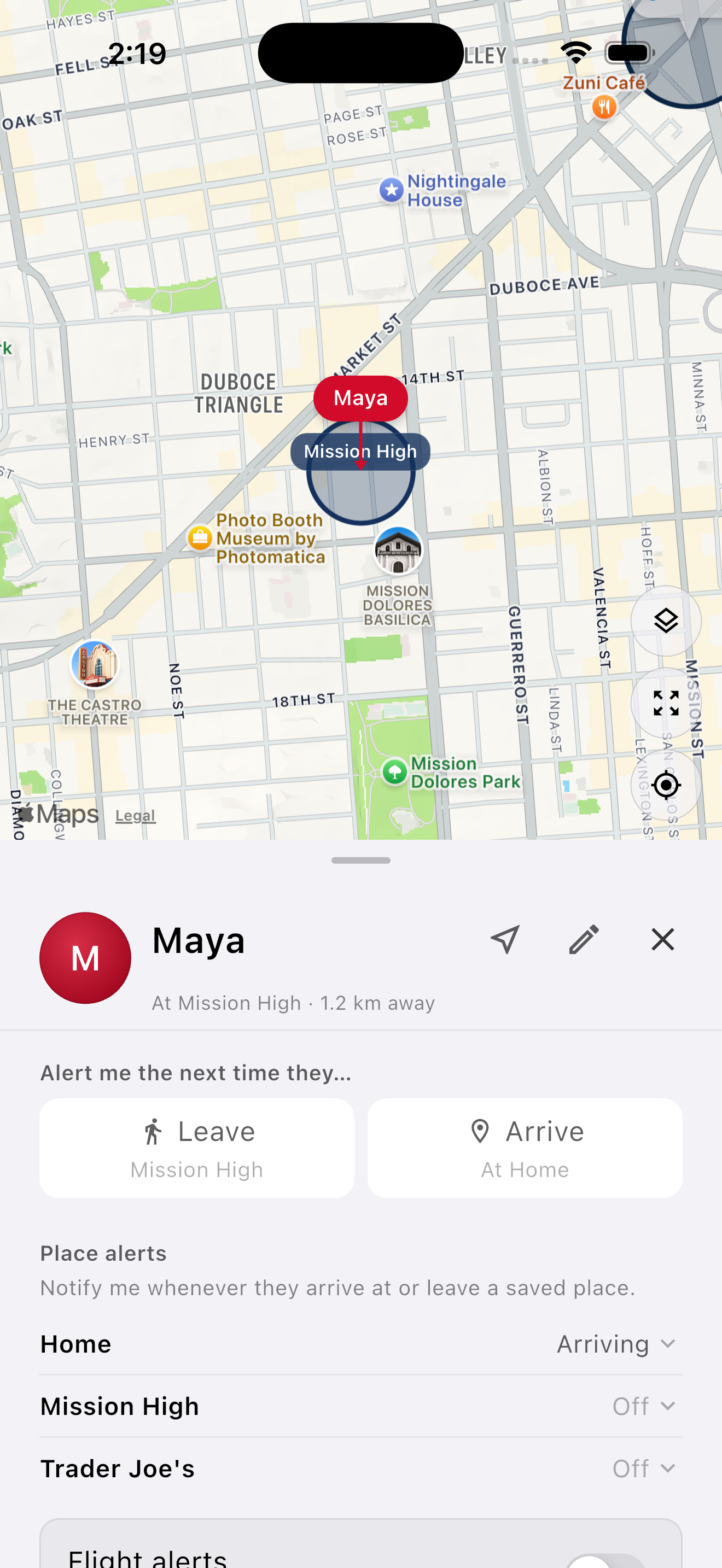 Mylo showing family member arriving home
