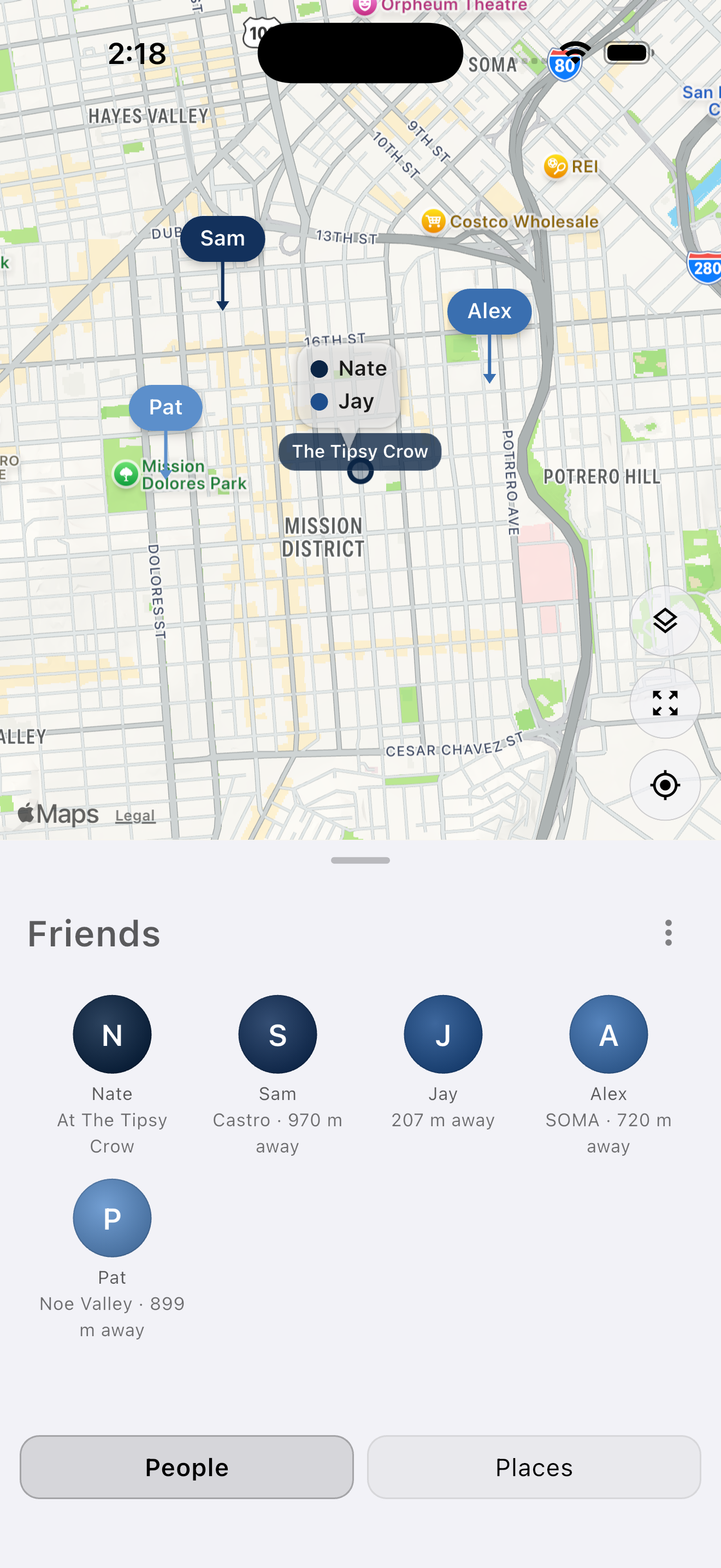 Mylo showing friends at happy hour